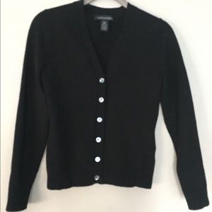 Banana Republic Fine Italian Merino Black Cardigan